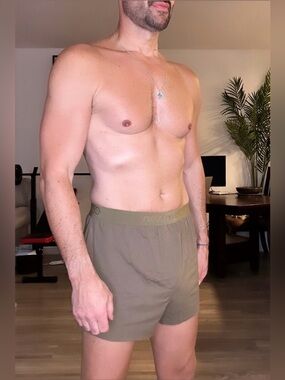 Calvin Klein | CK Black Lounge Sleep Shorts in Olive Brown (Small)
